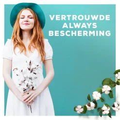Always Maandverband Bio Cotton Protection Ultra Night met Vleugels 8 stuks
