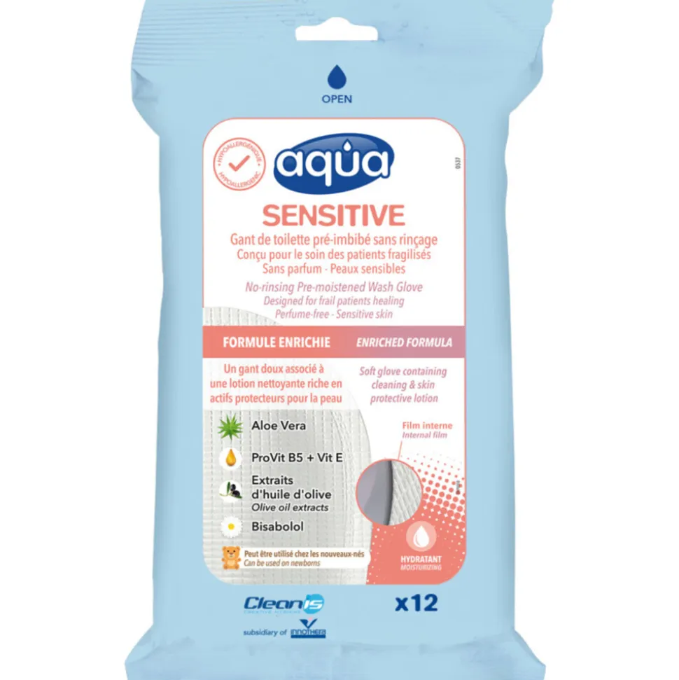 Aqua Washandjes Sensitive 12 stuks
