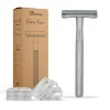 Bamboozy Safety Razor + 20 Mesjes Zilver Mat 1 set
