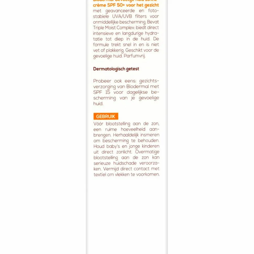 Biodermal Gevoelige Huid Zonnecrème Gezicht SPF 50+ 50 ml