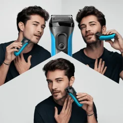 Braun Elektrisch Scheerapparaat Series 3 3010BT Zwart / Blauw
