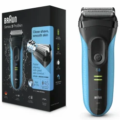 Braun Elektrisch Scheerapparaat S3 ProSkin 3040s Oplaadbaar Zwart / Blauw