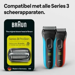 Braun Elektrisch Scheerapparaat Vervangingskop Series 3 32B Zwart