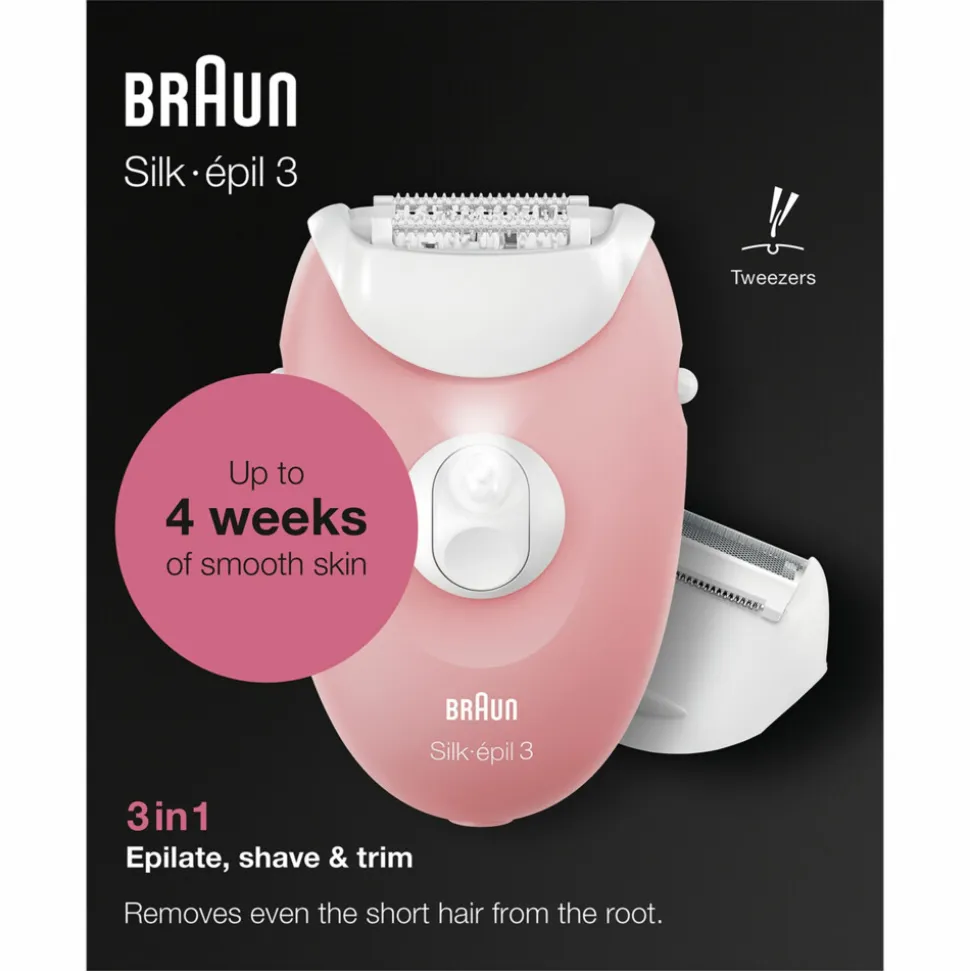 Braun Epilator Silk·épil 3 277 Wit/Rose