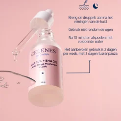 Celenes Aha 8% + Bha 2% + Lactic + Arctic Chaga-paddenstoel Serum 30 ml