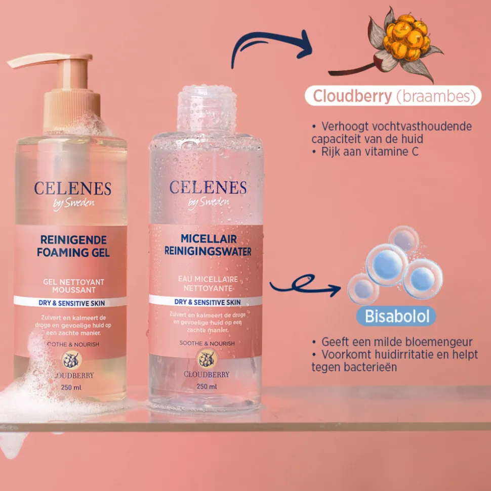 Celenes Bergbraam Micellair Reinigingswater Droge / Gevoelige Huid 250 ml