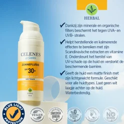 Celenes Herbal Dry Touch Zonnefluïde SPF 30 Alle Huidtypes 50 ml