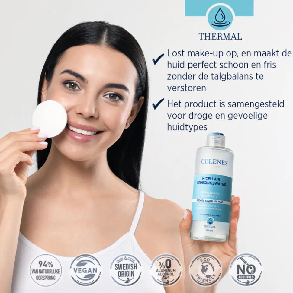 Celenes Thermal Micellair Reinigingswater Droge / Gevoelige Huid 250 ml