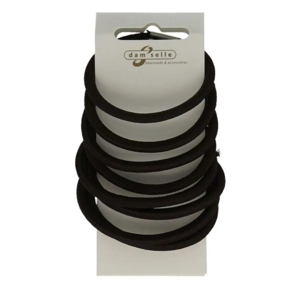 Damselle Haarelastiek Bruin 8 stuks