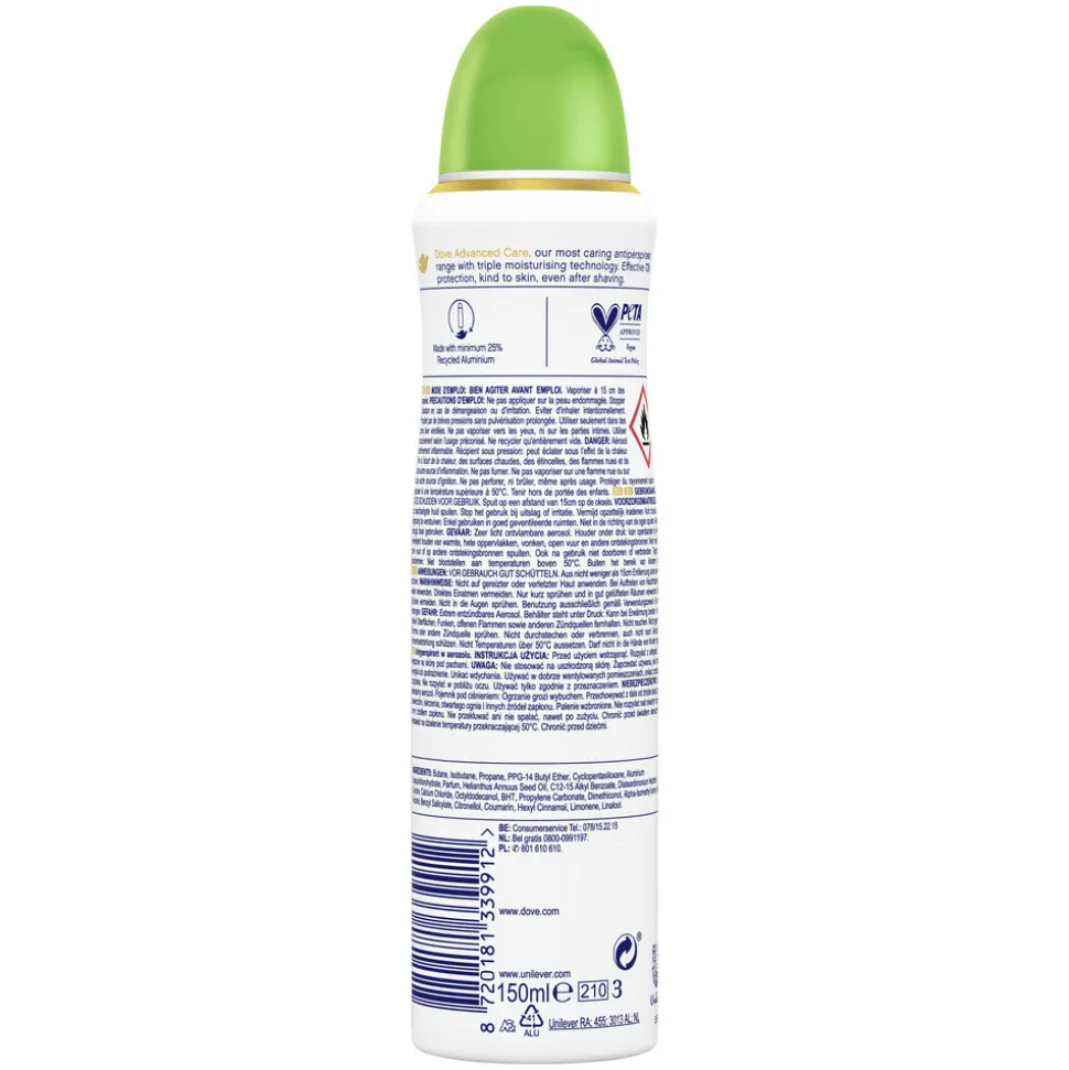 Dove Deodorant Spray Advanced Care Cucumber & Green Tea 150 ml