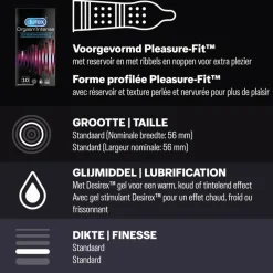 Durex - Orgasm Intense Condooms 10 stuks & Nude No Latex Condooms 10 stuks - Pakket