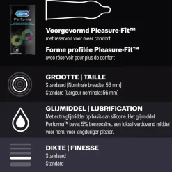 Durex - Pleasure Me Condooms 10 stuks, Orgasm Intense Condooms 10 stuks & Performa Condooms10 stuks - Pakket