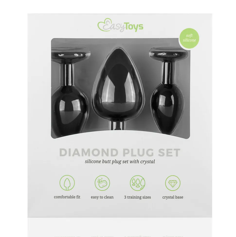 Easytoys Luxe Buttplug Set Zwart 3 stuks