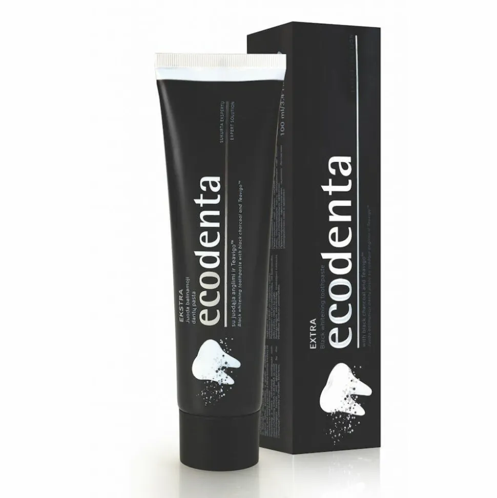 Ecodenta Tandpasta Extra Whitening Black Houtskool 100 ml