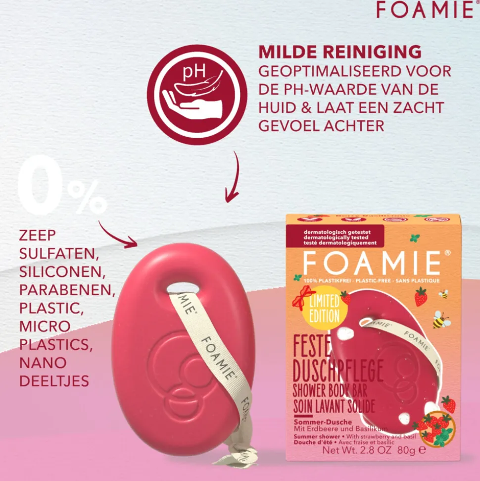 Foamie Shower Bar Berry Basilicious 80 gr