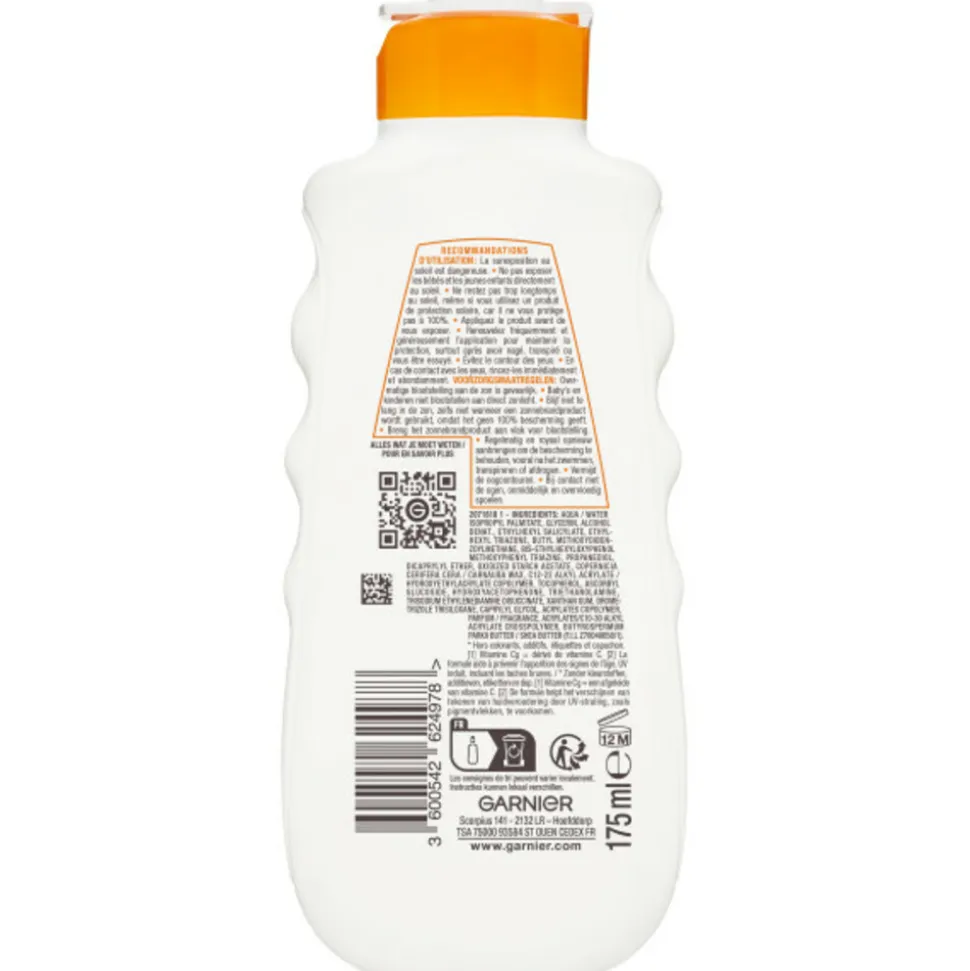 Garnier Ambre Solaire Hydra 24 Protect Zonnebrandmelk SPF 50+ 175 ml