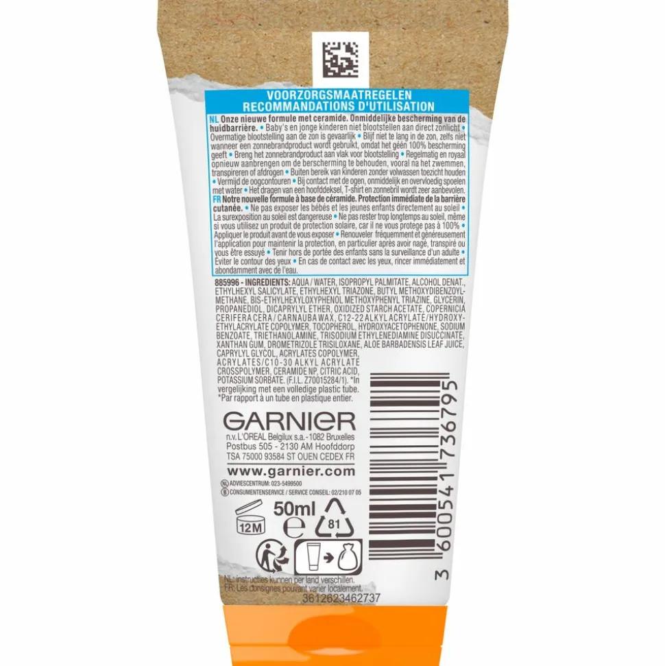 Garnier Ambre Solaire Sensitive Expert+ Kids Zonnebrandmelk SPF 50+ Reisformaat 50 ml