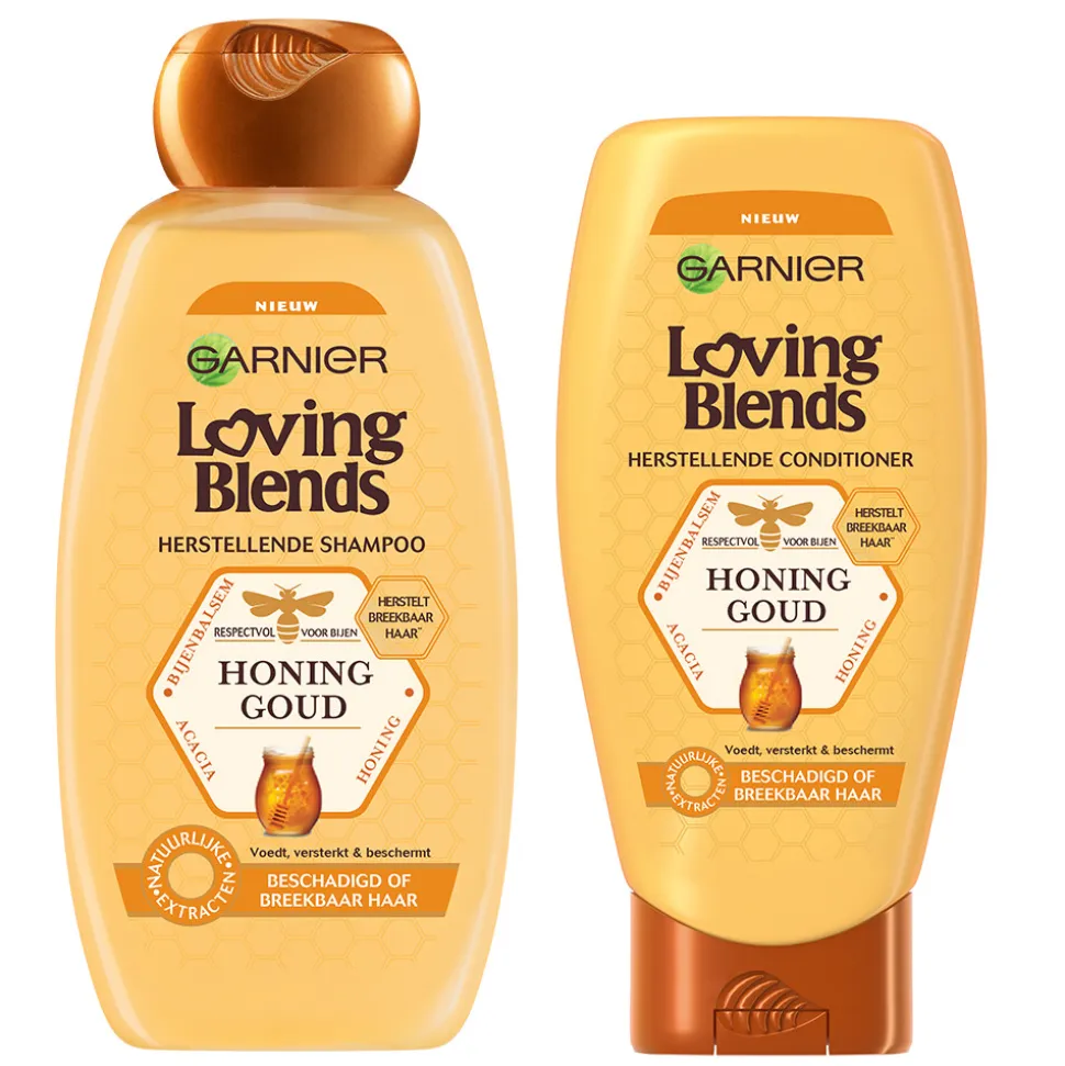 Garnier Loving Blends Honing Goud Shampoo & Conditioner Pakket