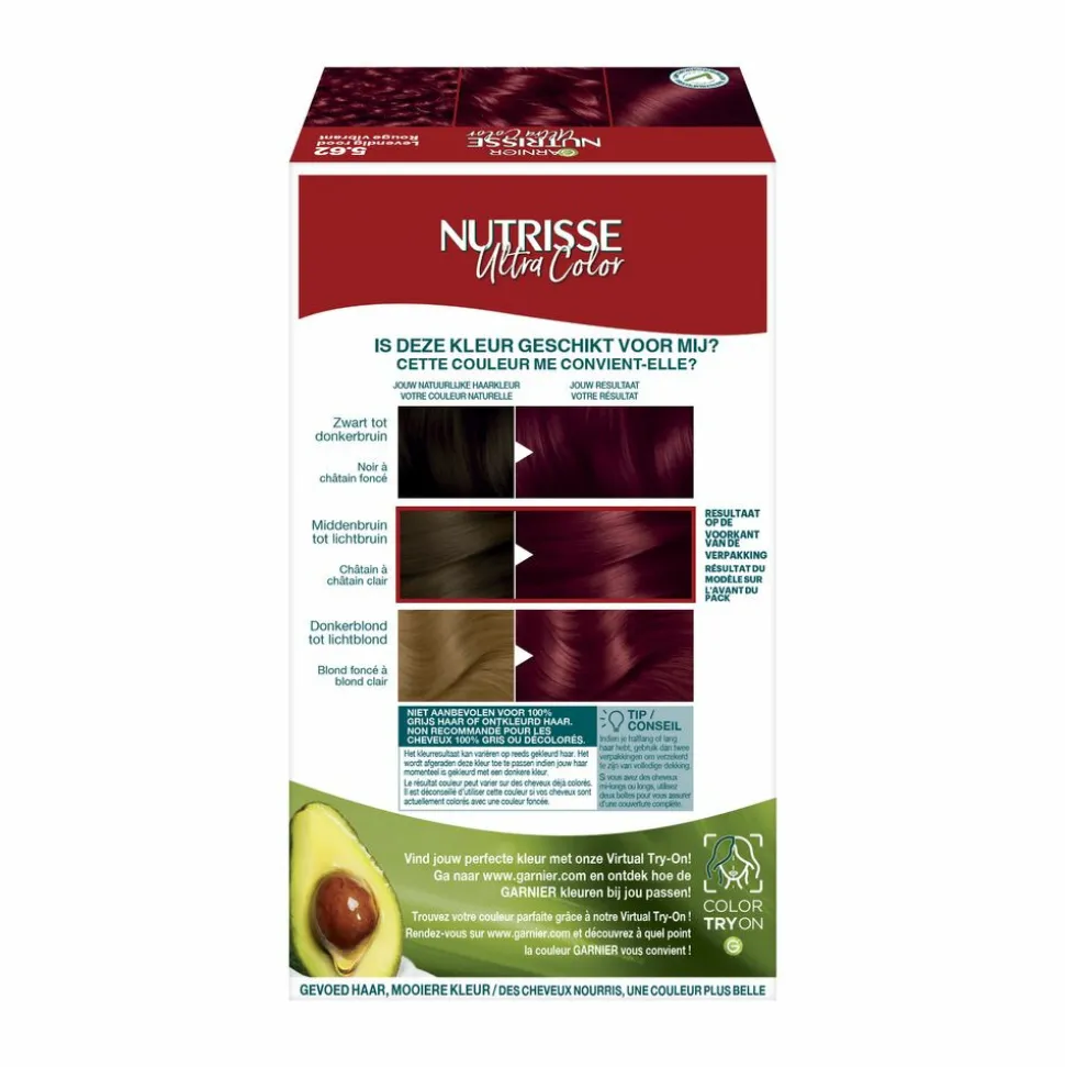 Garnier Nutrisse Ultra Color Permanente Haarkleuring 5.62 Levendig Rood