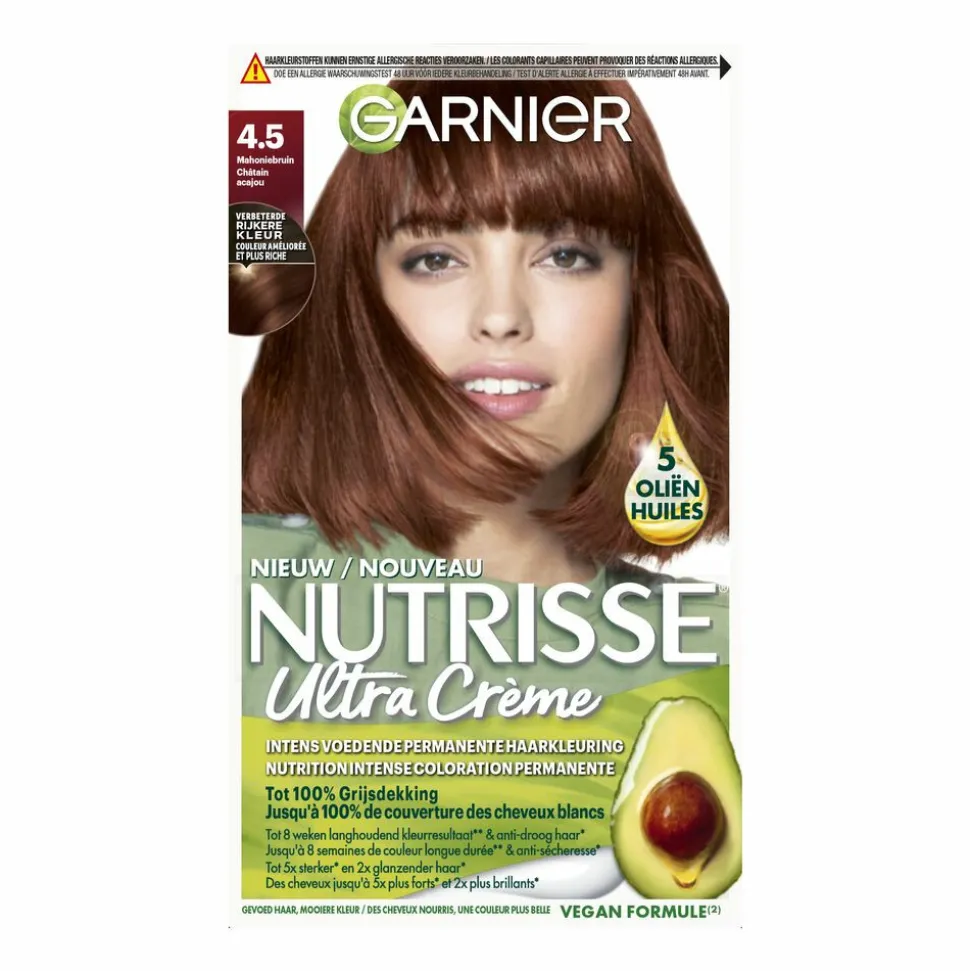 Garnier Nutrisse Ultra Crème Permanente Haarkleuring 4.5 Mahoniebruin