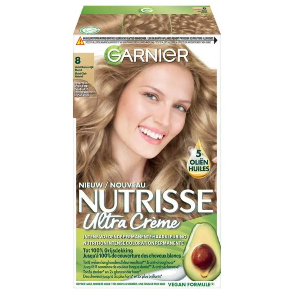 Garnier Nutrisse Ultra Crème Permanente Haarkleuring 8.0 Lichtblond