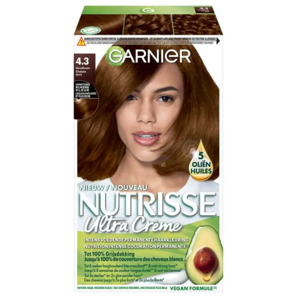 Garnier Nutrisse Ultra Crème Permanente Haarkleuring 4.3 Goudbruin
