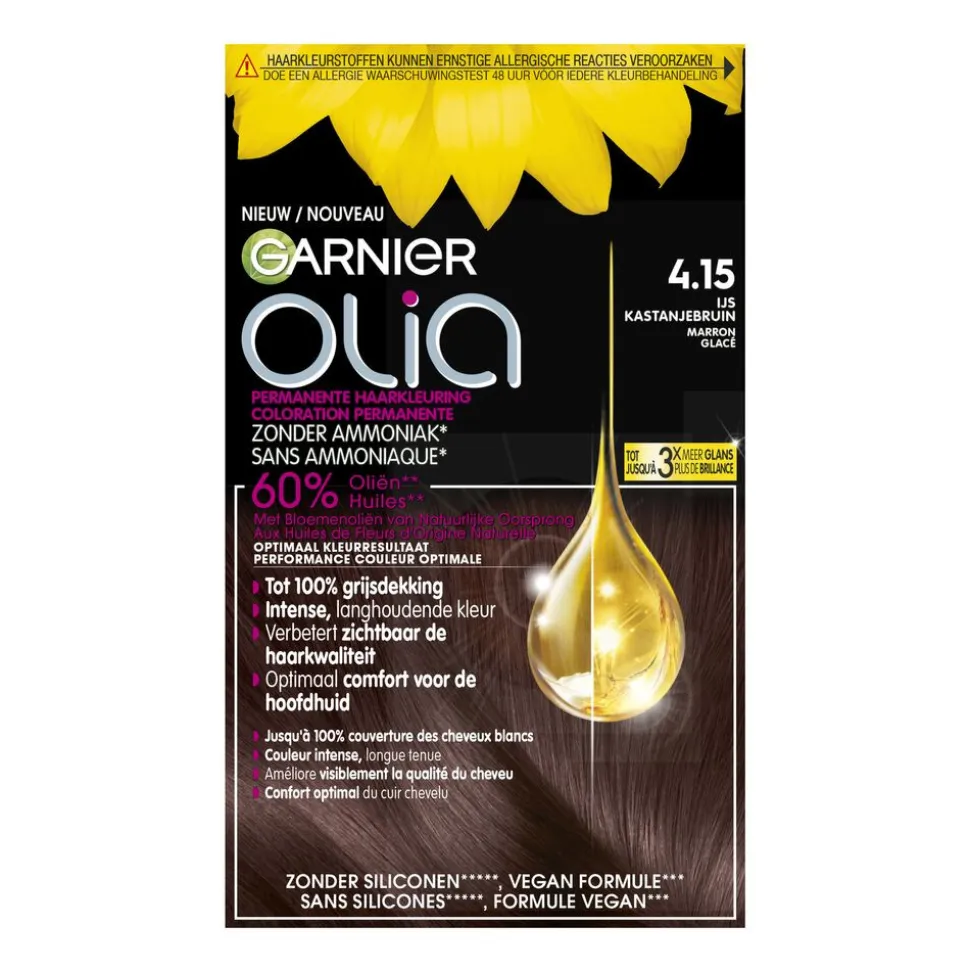 Garnier Olia Permanente Crèmekleuring 4.15 Kastanje Middenbruin