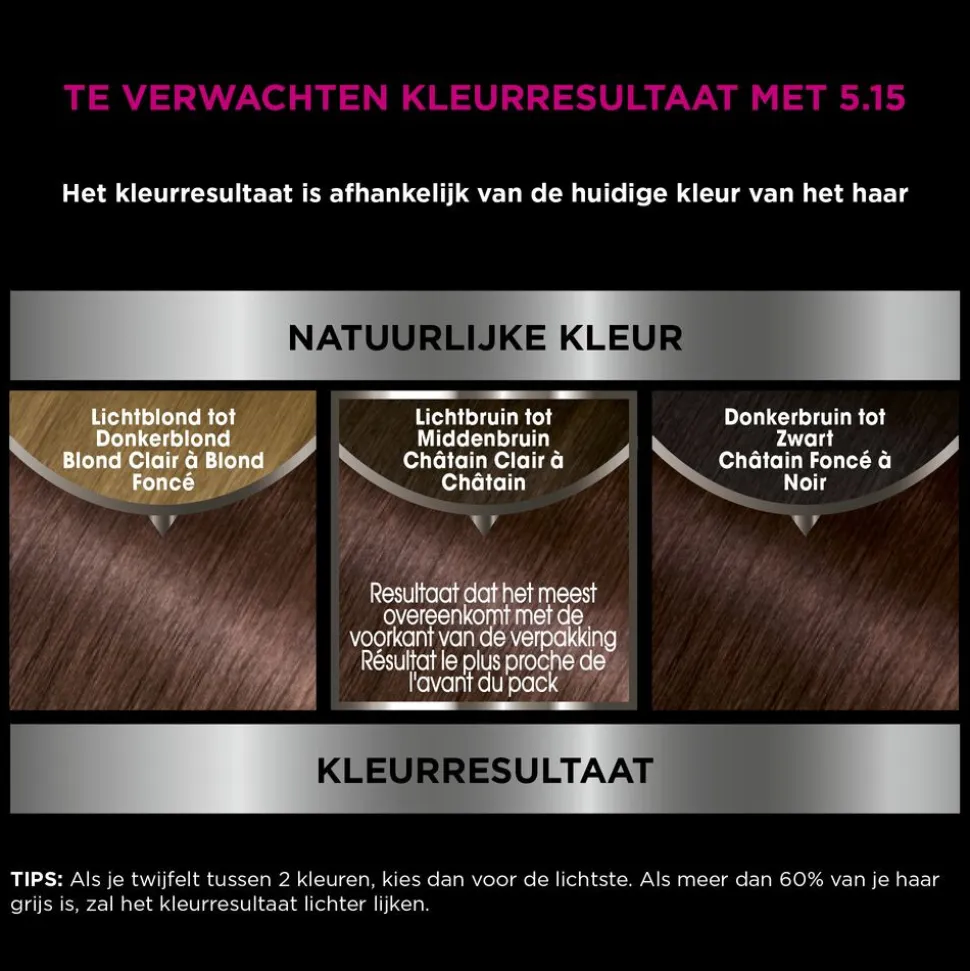 Garnier Olia Permanente Crèmekleuring 5.15 Kastanje Lichtbruin 1 set