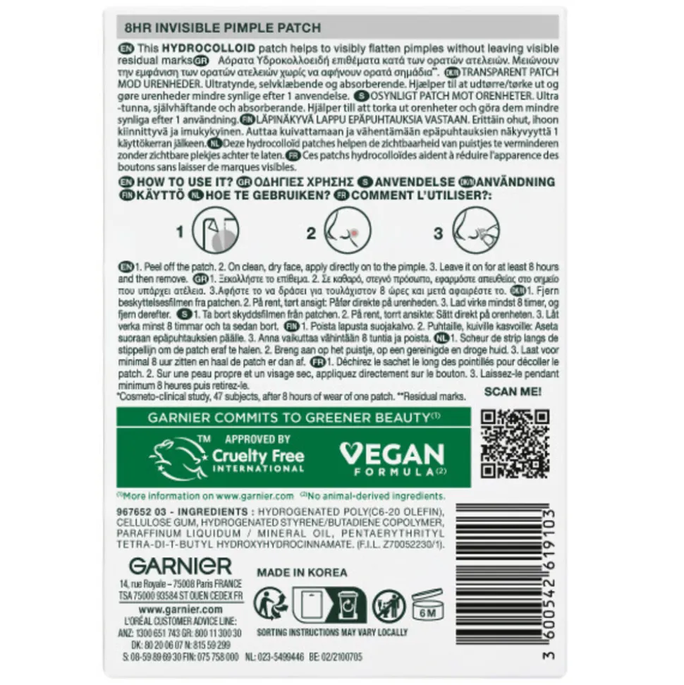 Garnier Pure Active Pimples patches 22 stuks