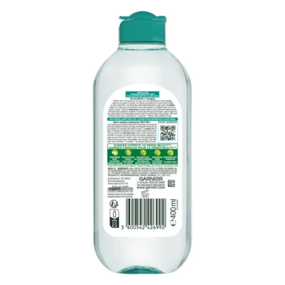 Garnier SkinActive Hyaluronzuur Aloë Vera Micellair Reinigingswater 400 ml