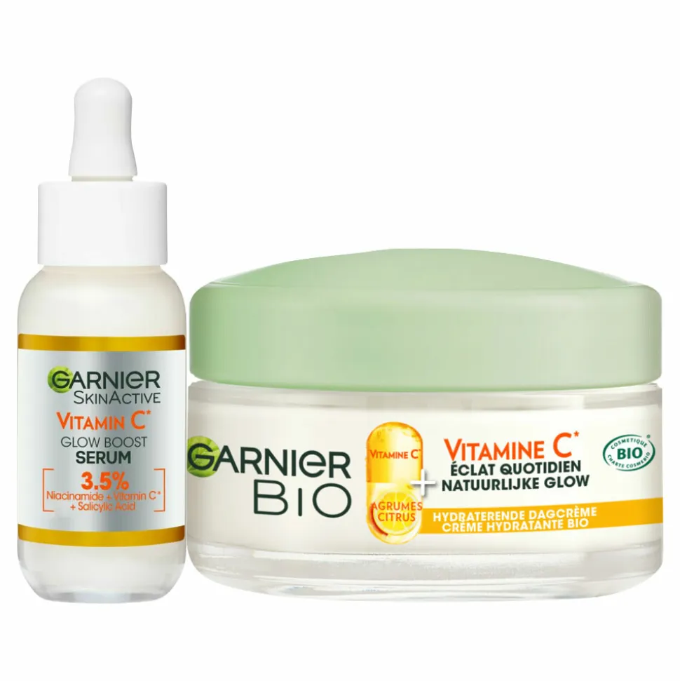 Garnier Vitamine C Serum & Vitamine C Dagcrème Pakket