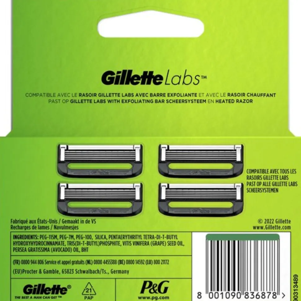 Gillette Labs Scheermesjes 4 stuks