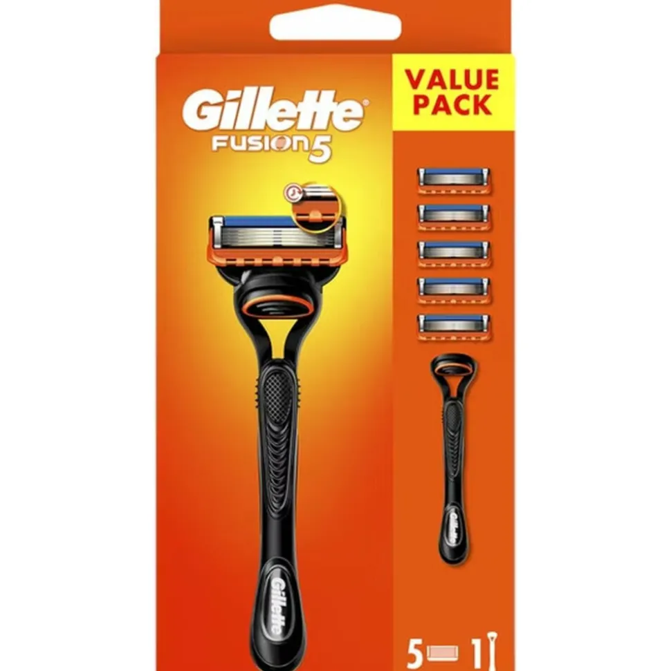 Gillette Scheermes Fusion 5 houder + 5 mesjes 1 set