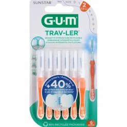 GUM Trav-Ler Ragers Oranje 0.9mm 6 stuks