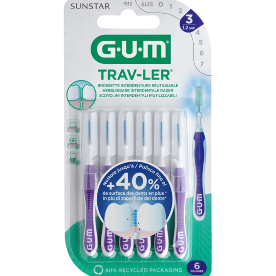 GUM Trav-Ler Ragers Paars 1.2mm 6 stuks