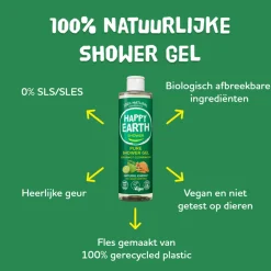 Happy Earth Douchegel Bergamot Cedarwood 100% Natuurlijk 300 ml