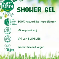 Happy Earth 100% Natuurlijke Douchegel Lemon Sandalwood 300 ml