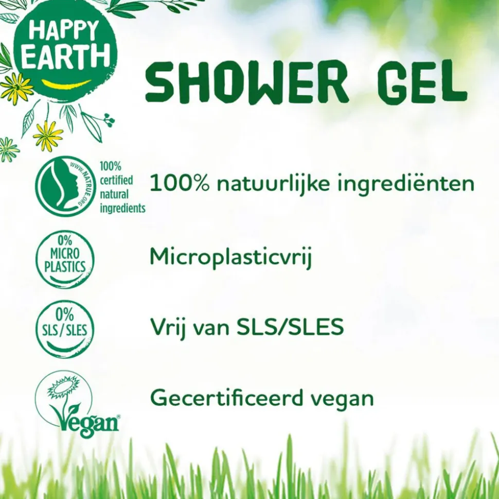 Happy Earth 100% Natuurlijke Douchegel Lemon Sandalwood 300 ml