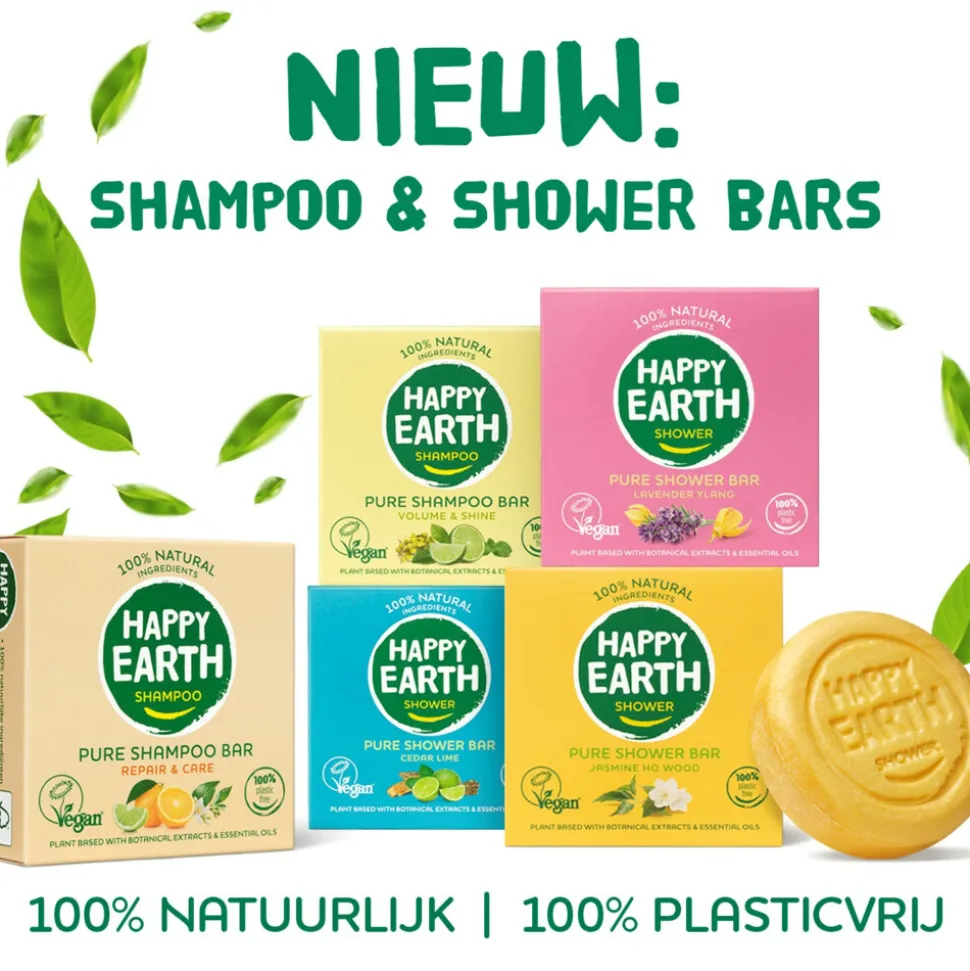 Happy Earth 100% Natuurlijke Shower Bar Jasmine Ho Wood 90 gr