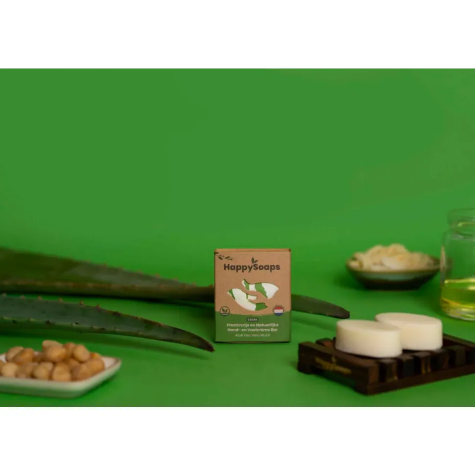 HappySoaps Hand- en Voetcrème Bar Aloë You Vera Much 40 gr