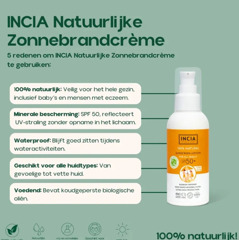 INCIA Zonnebrandcrème Spf 50+ Family 100 ml
