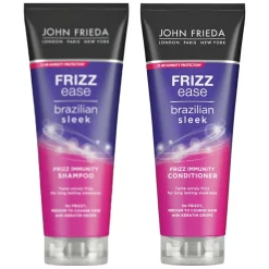 John Frieda Frizz Ease Brazillian Sleek - Shampoo 1x 250 ml & Conditioner 1x 250 ml - Pakket