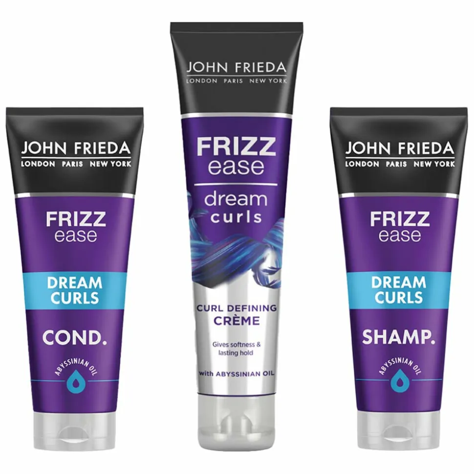 John Frieda Frizz Ease Dream Curls - Shampoo 1x 250 ml & Conditioner 1x 250 ml & Curl Defining Créme 1x 150 ml - Pakket