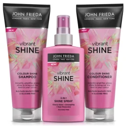 John Frieda Vibrant Shine - Shampoo 1x 250 ml & Conditioner 1x 250 ml & Shine Spray 1x 150 ml - Pakket