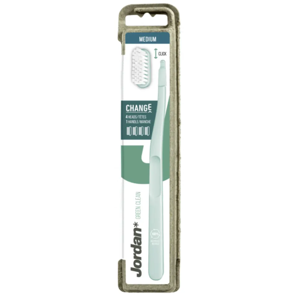 Jordan Tandenborstel Green Clean Change Medium 4-pack 1 set