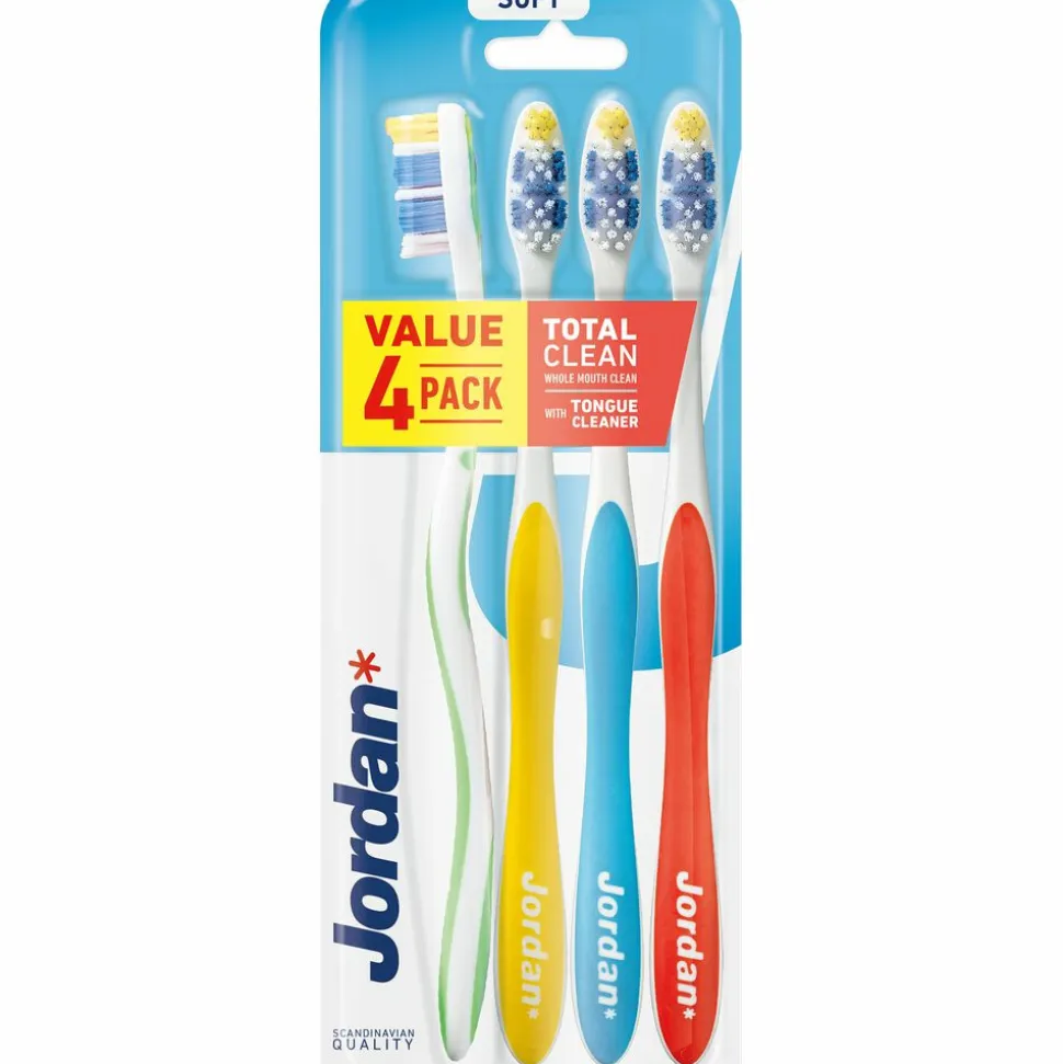 Jordan Tandenborstel Total Clean Soft 4-pack 4 stuks