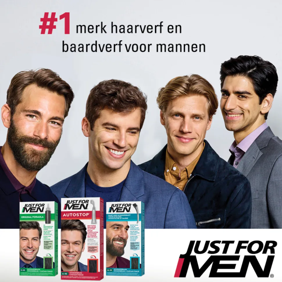 Just for Men Autostop Haarverf Donkerbruin A45 35 gr