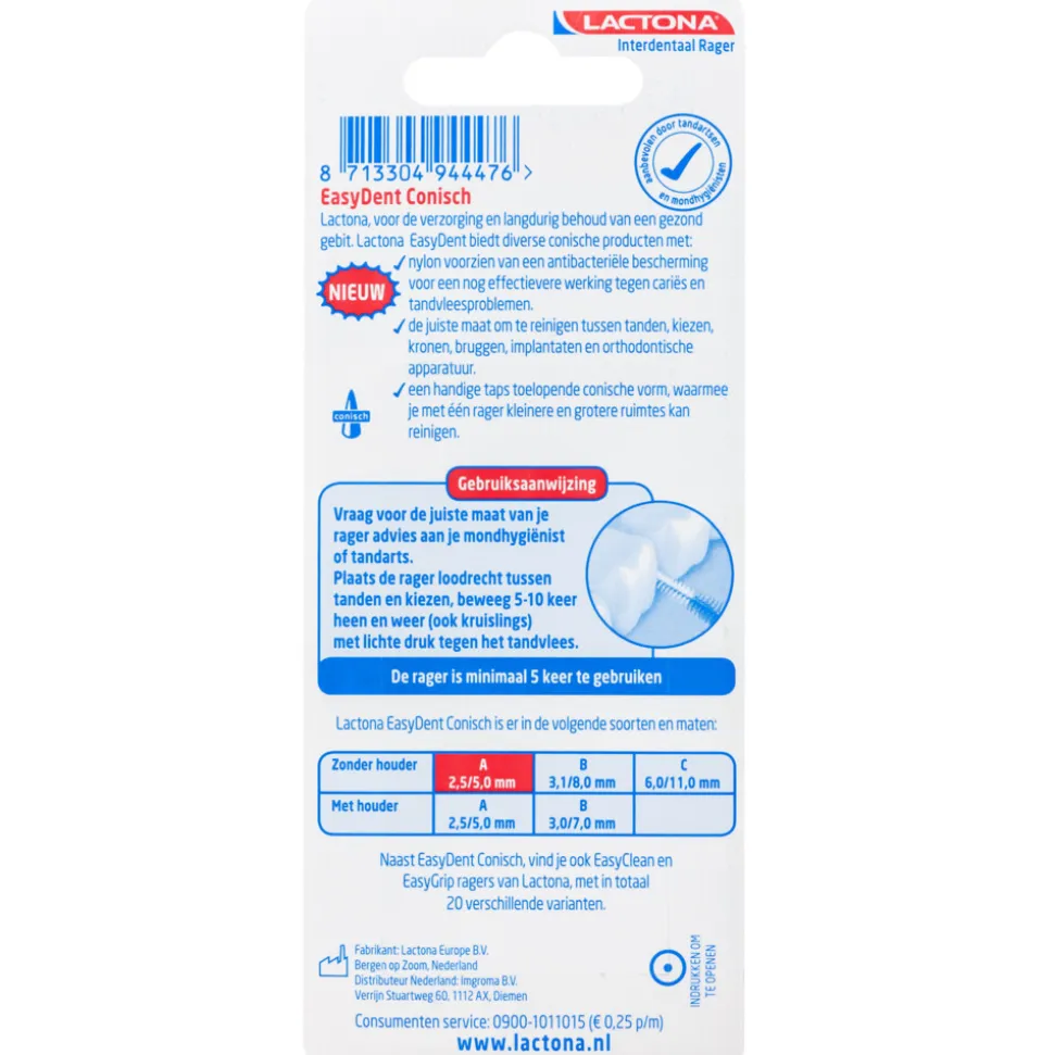 Lactona EasyDent Ragers A Goud Conichs 2.5 - 5 mm 8 stuks