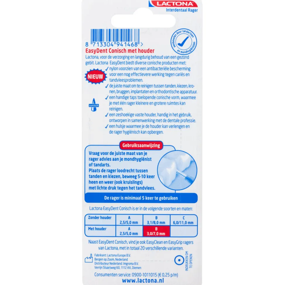 Lactona EasyGrip Ragers B Donkerblauw 3-7 mm 6 stuks