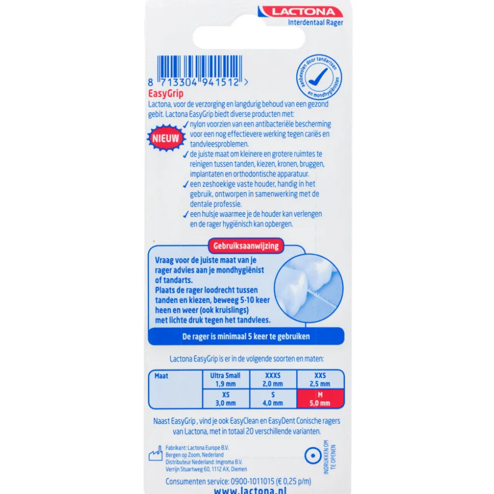 Lactona EasyGrip Ragers M Licht blauw 5.0 mm 6 stuks